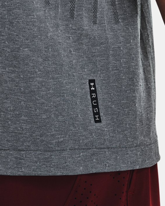 Men's UA RUSH™ Seamless Short Sleeve in Gray image number 3